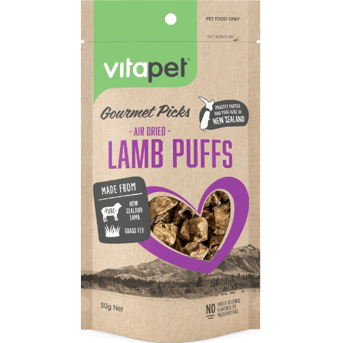 VitaPet Gourmet Picks Air Dried Lamb Puffs Dog Treats