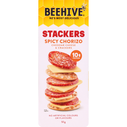Beehive Spicy Chorizo Cheddar Cheese & Crackers Stackers