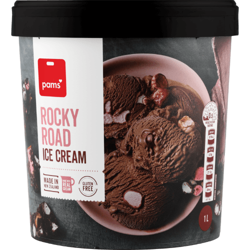 Pams Rocky Road Ice Cream 1 L