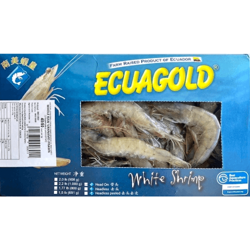 Ecuagold Whole Raw White Shrimp