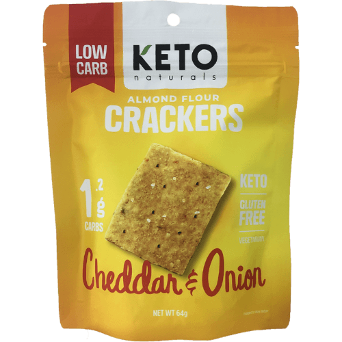 Keto Naturals Cheddar & Onion Almond Flour Crackers