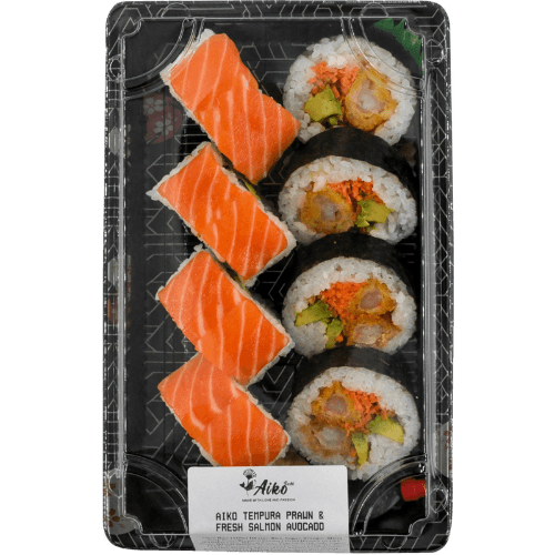 Aiko Tempura Prawn & Fresh Salmon Avocado Sushi