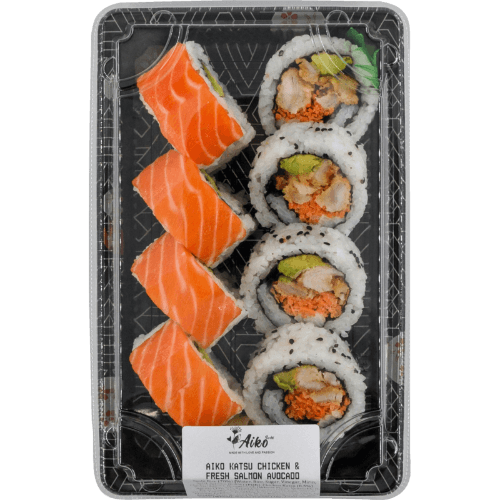 Aiko Katsu Chicken & Fresh Salmon Sushi