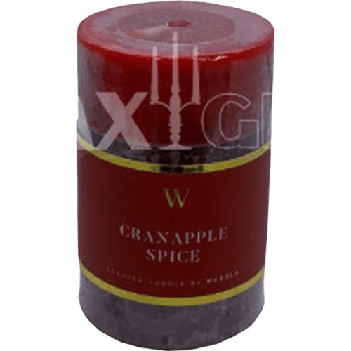 Waxglo "W" Scented Cranapple Spice 50x75mm Cylinder Candle