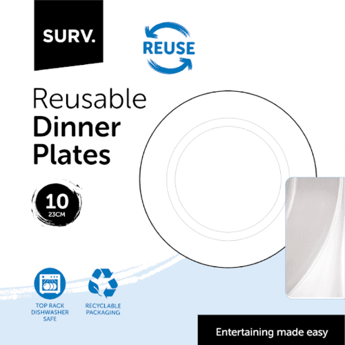 Surv Reusable Dinner Plates 10 pack