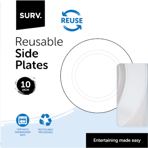 Surv Reusable Side Plates 10 pack