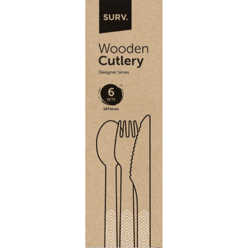 Surv Wooden Cutlery Set 18 pack