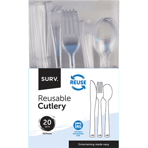 Surv Reusable Plastic Cutlery Set