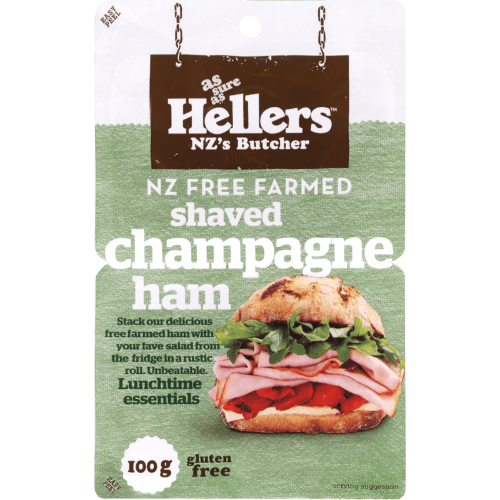 Hellers NZ Free Farmed Shaved Champagne Ham