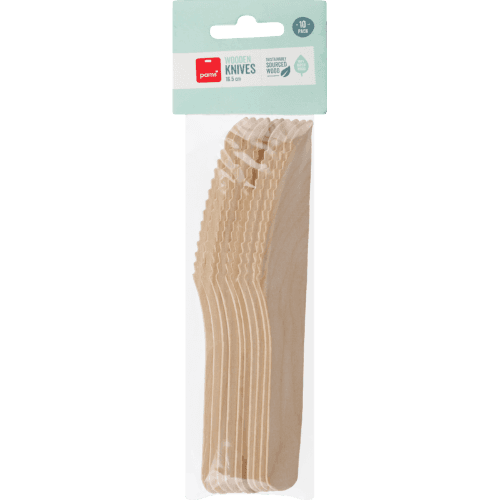 Pams Wooden Knife 16cm 10 pack