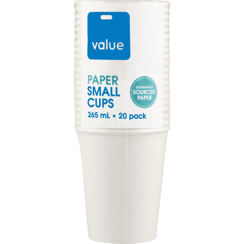Pams Value Small Paper Cups 265ml