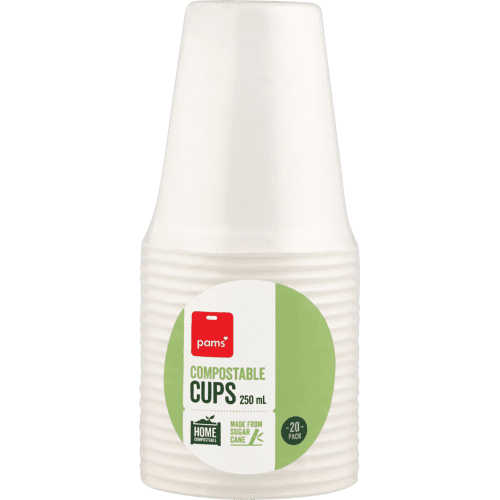 Pams Compostable Cups Sugarcane