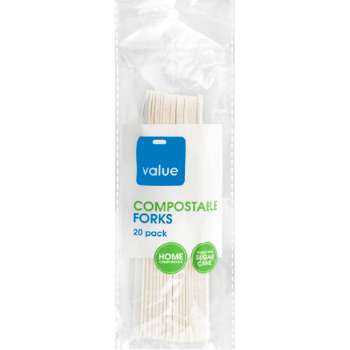 Value Sugarcane Compostable Forks