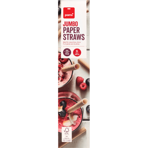 Pams Jumbo Paper Straws 25 pack