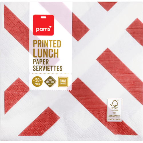 Pams Printed Lunch 2ply Serviettes 50 pack