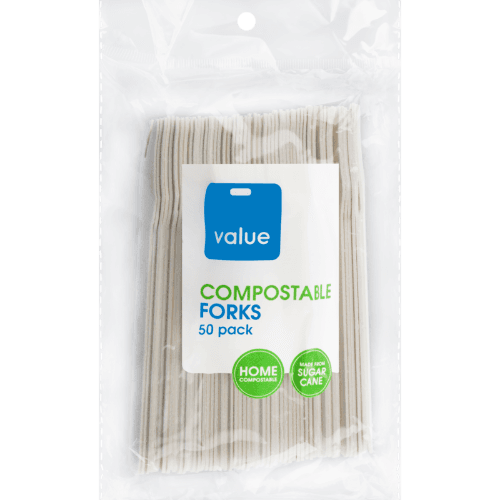Value Sugarcane Compostable Forks