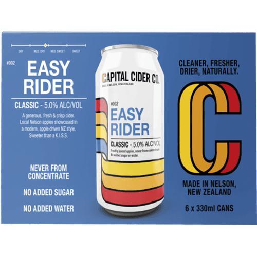 Capital Cider Co. Easy Rider 5% Cider Cans 6 × 330 mL