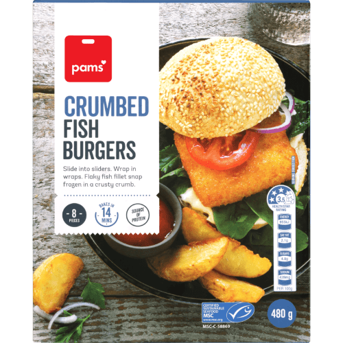 Pams Crumbed Fish Burgers