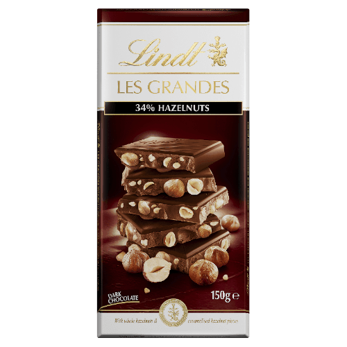 Lindt Les Grandes Hazelnut Dark Chocolate Block