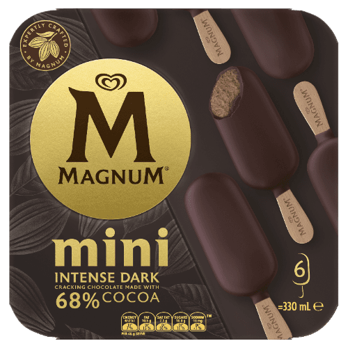 Magnum Mini Intense Dark Chocolate Ice Cream 6 × 55 mL