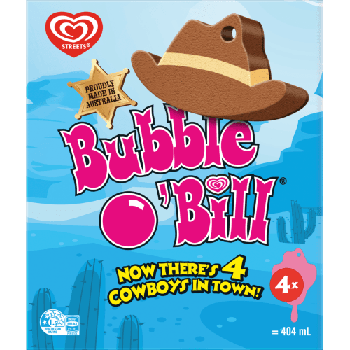 Streets Bubble O Bill Chocolate Caramel & Strawberry Ice Creams