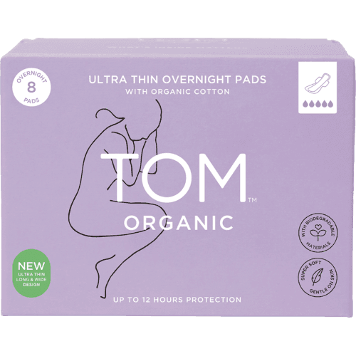 Tom Organic Organic Ultra Thin Overnight Pads With Wings