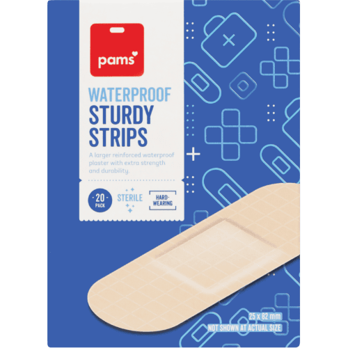 Pams Waterproof Sturdy Plaster Strips 20 pack