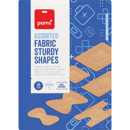 Pams Assorted Fabric Sturdy Shapes Plaster Strips 30 pack
