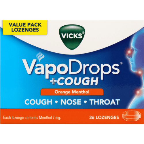 Vicks VaporDrops Orange Menthol Lozenges
