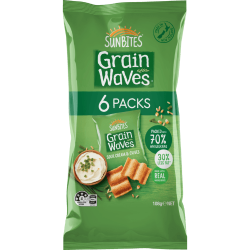 Sunbites Grain Waves Sour Cream & Chives Wholegrain Chips Multipack