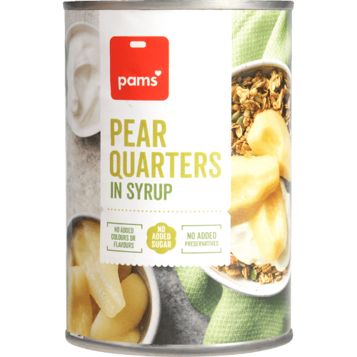 Pams Pear Quarters In Syrup