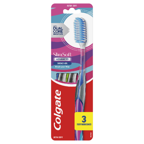 Colgate Slim Soft Advanced Ultra Soft Toothbrush 3 pack