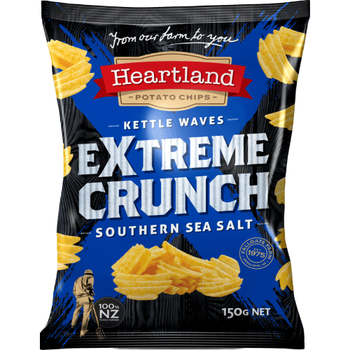 Heartland Extreme Crunch Southern Sea Salt Kettle Waves Potato Chips