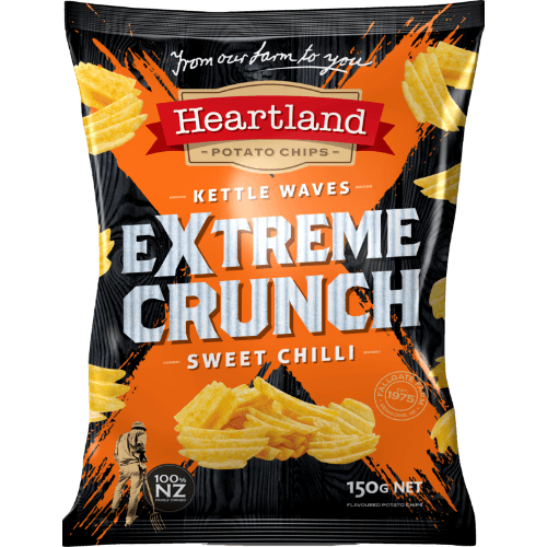 Heartland Extreme Crunch Sweet Chilli Kettle Waves Potato Chips