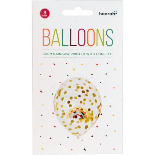 Hoorah Rainbow Printed With Confetti Balloon