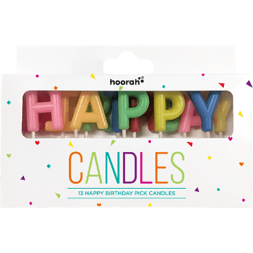 Hoorah 13 Happy Birthday Picks Multi Colour Candles