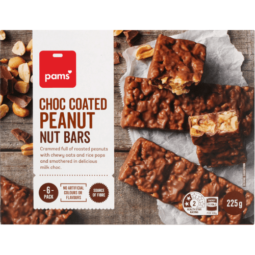 Pams Choc Coated Peanut Nut Bars