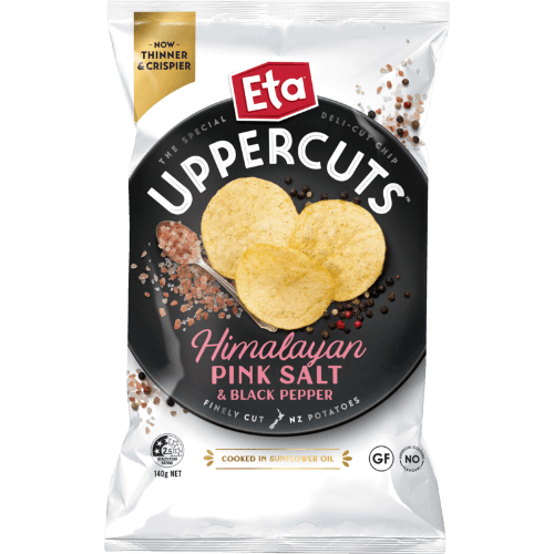 Eta Uppercuts Himalayan Pink Salt & Black Pepper Potato Chips