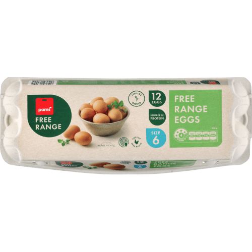 Pams Free Range Free Range Size 6 Eggs