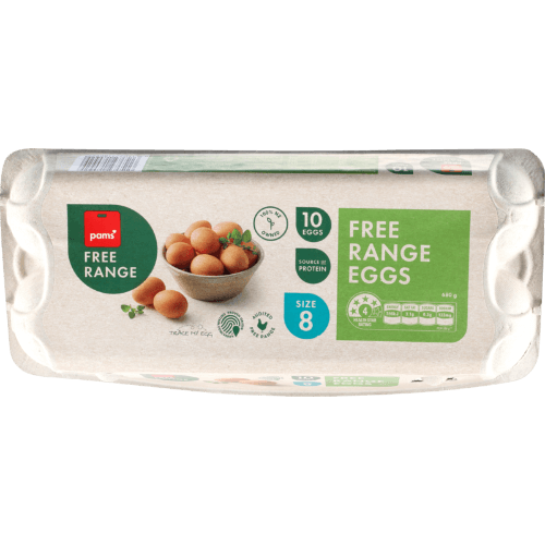 Pams Free Range Size 8 Eggs