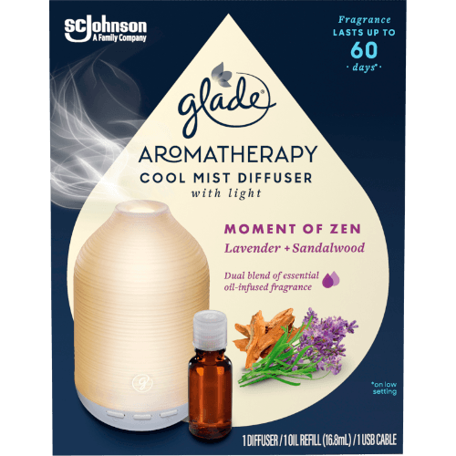 Glade Aromatherapy Lavender & Sandalwood Cool Mist Diffuser with Light 16.8 mL