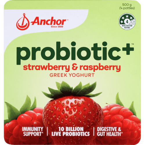 Anchor Probiotic+ Strawberry & Raspberry Greek Yoghurt