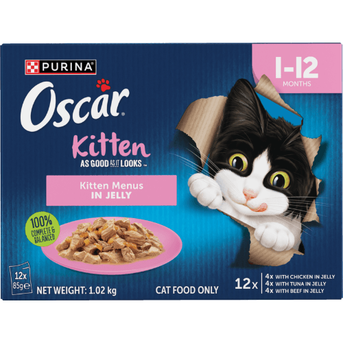 Purina Oscar Kitten Menus in Jelly Wet Cat Food Pouch