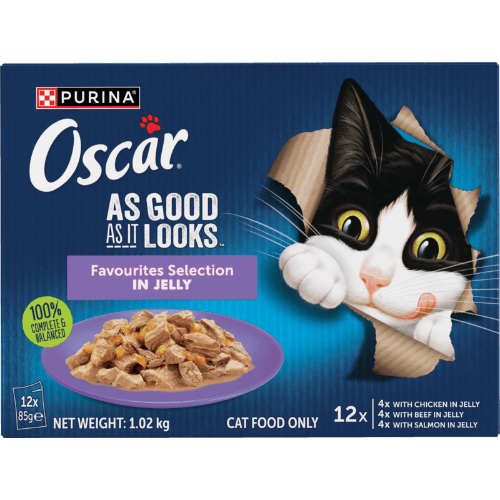 Purina Oscar Adult Favourite Selection Jelly Wet Cat Food Pouch