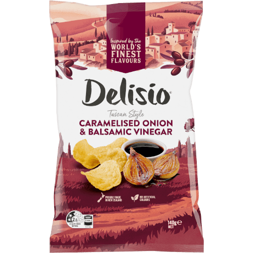 Bluebird Delisio Tuscan Style Caramelised Onion & Balsamic Vinegar Potato Chips
