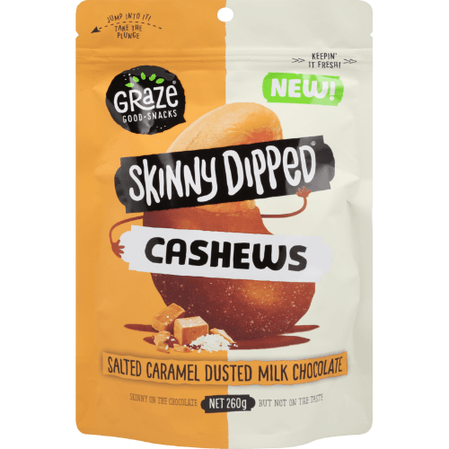 Graze Skinny Dipped Salted Caramel Milk Chocolate Cashews