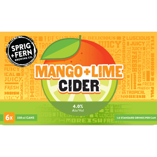 Sprig + Fern Brewing Co. Mango & Lime Cider Cans 6 × 330 mL