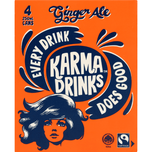 Karma Drinks Ginger Ale Carbonated 4 × 250 mL