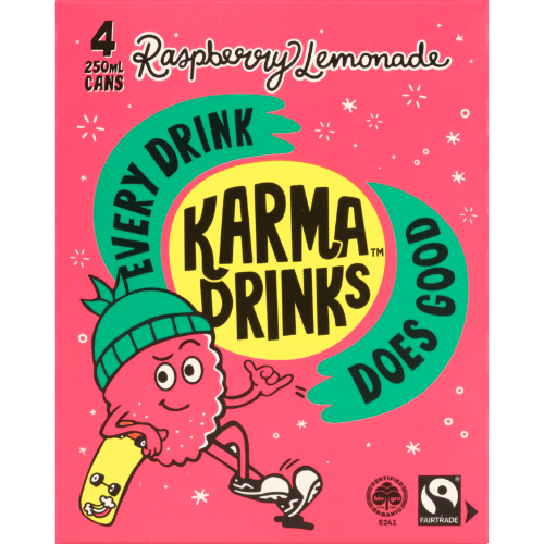 Karma Drinks Raspberry Lemonade Soft Drink 4 × 250 mL