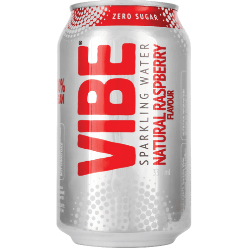Vibe Natural Raspberry Flavour Sparkling Water 330 mL